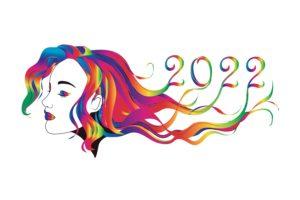 2022 Rainbow hair trends graphic