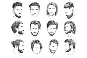 Hairstyles for men, graphic